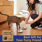 2-Pack Stainless Steel Cat Food Bowls, Shallow Whisker-Friendly Non-Slip - Image 7