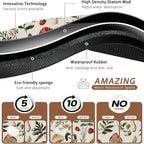 Red Mushroom Pet Feeding Mat, Fern Herb Berries Absorbent Quick-Dry Cat Dog - Image 3