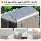 HOOBRO Outdoor Dog Kennel with Cover, 6.6 x 3.9 x 5.9 ft Dog Kennel Outside - Image 4