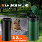 VEVOR Dog Poop Trash Can With 50 Liner Bags, 11.5 Gallons Outdoor Waste Bin - Image 5