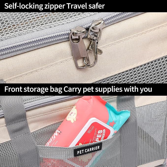 Airline Approved Pet Carrier for Cats and Small Dogs, Breathable and - Image 5