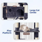 Cat Tree for Large Cats, 78.7" Tall Cat Tower for Indoor Cats Multiple Cats - Image 4