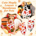 Abbylike 50 Pcs Fall Thanksgiving Dog Maple Leaves Bandanas Bulk Bandanas - Image 6