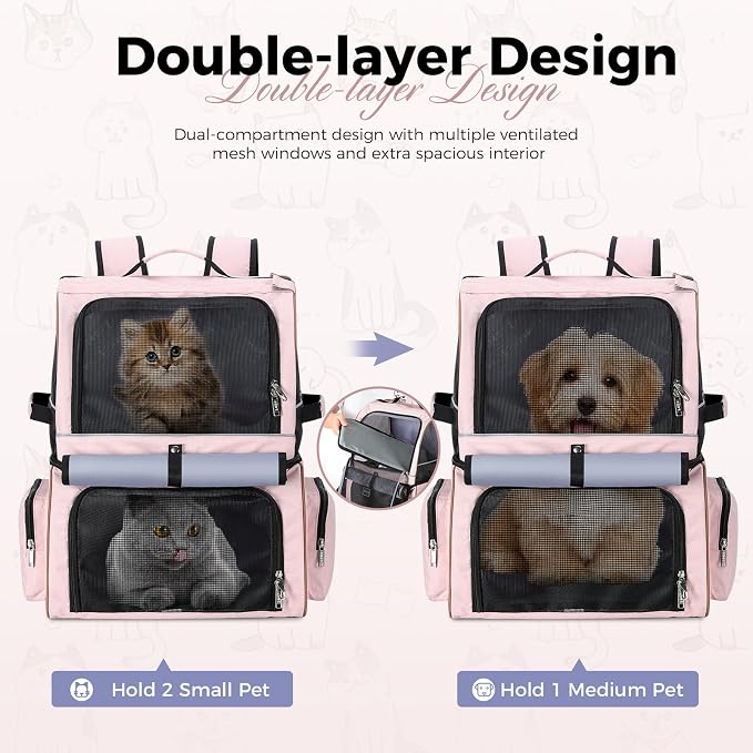 Lekebobor Double Cat Backpack Carrier - Image 2