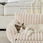 Hollypet Cat Bed Fluffy Plush Mutifuctional Double-Layer Soft Pet Couch - Image 4