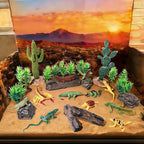 32Pcs Desert Reptiles Animals Figures Toys School Projects Diorama Kit Lizard - Image 2