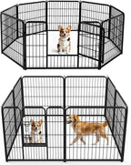 DUMOS Dog Playpen Indoor, Metal 32 Inch 8 Panels Foldable Pet Fence by DumosLifestyle