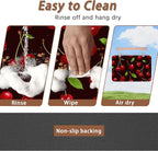 Red Cherry Pet Feeding Mat, Absorbent Quick-Dry Cat Dog Food and Water Bowl Mats - Image 4