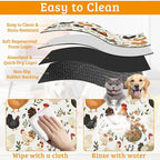 Dog Bowl Mat, Chickens Roosters Pet Feeding Mat - Image 5