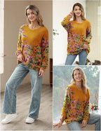 YESNO Women Christmas Sweater Graphic Printed Oversized Pullover Sweaters - Image 4