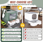Cat Litter Box with Litter Mat, Foldable Extra Large Free in and Out/One-Way - Image 3