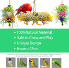 EBaokuup 3Pack Bird Chewing Toys Foraging Shredder Toy Parrot Cage Bird Loofah - Image 3