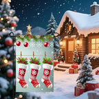 Christmas Garden Flag Three Stockings Winter Garden Flag 12x18 Inch Double - Image 7