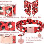 Christmas Dog Collar with Bow Tie, Christmas Collar - Image 2