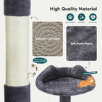 DUMOS 54-inch Indoor Cat Tree Tower –Multi-Level Pet House - Image 7
