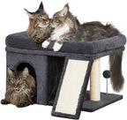 XL Cat Tree Tower for Large Adult Cats 20 lbs+, 25in Perch Bed, Condo Cave for by Aechonow