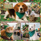 Abbylike 50 Pcs St. Patrick's Day Dog Bandanas Bulk Green Plaid Bandanas - Image 6