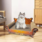 Luxury Cardboard Cat Scratcher Sofa Bed, Couch Shaped Cat Scratching Board - Image 8