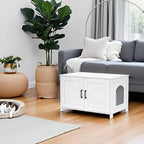 Homhedy Cat Litter Box Enclosure, Wooden Cat Washroom Furniture - Image 8
