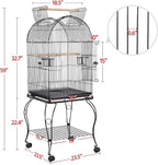 Yaheetech 59-Inch Rolling Standing Medium Dome Open Top Bird Cage - Image 3