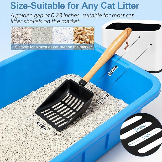 Cat Litter Scoop, Metal Litter Scoop, Heavy Duty Metal Cat Scooper - Image 2