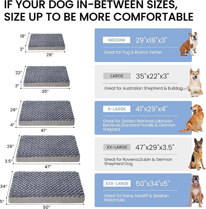 Jumbo Human Dog Bed, Orthopedic Memory Foam Pet Mat, Washable Dog Crate Bed - Image 5