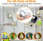 2Pcs Innovation Bird Toy with Hd Mirror, Spinner Rattle Parakeet Toy with - Image 5