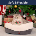 Self Warming Cat Bed, 17.7" x 13.7" Anti-Slip Soft Round Thermal Pet Cushion Bed - Image 4
