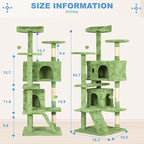 FDW | 54" Cat Tree Tower | Green | Multi-Level Indoor Activity Center - Image 7
