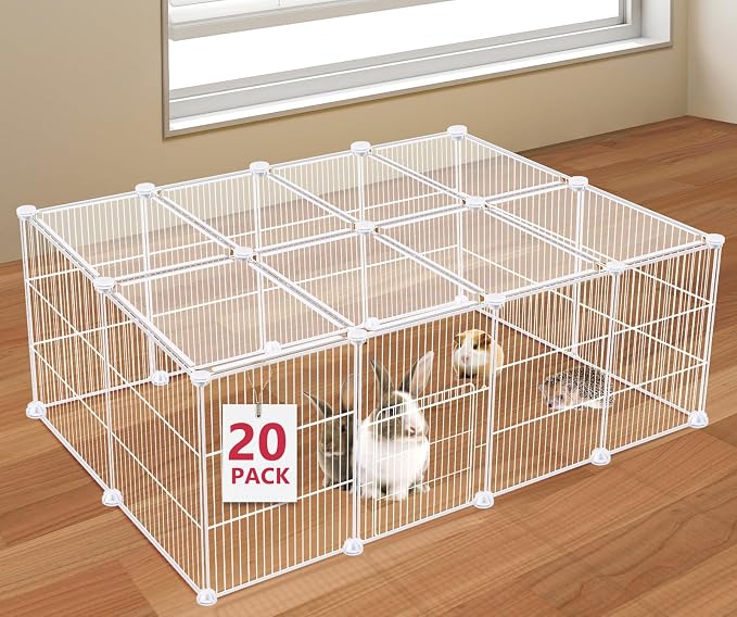 20 Panels Small Animal Playpen, Pet Playpen, C&C Cage by VISCOO