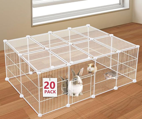 20 Panels Small Animal Playpen, Pet Playpen, C&C Cage by VISCOO