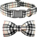 Bow Dog Collar-Plaid Pet Collar Cute Pet Bow Soft Girl or Boy Dog Collars by BoboRainbow