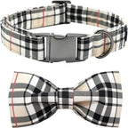 Bow Dog Collar-Plaid Pet Collar Cute Pet Bow Soft Girl or Boy Dog Collars by BoboRainbow