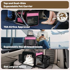 Top and 2 Sides Expandable Pet Carrier 17x11x9.5, TSA Airline Approved Small - Image 2