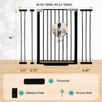 41" Tall Safety Pet Gate, Adjustable 29.92"-49.21" Wide, No Drilling Pressure - Image 2