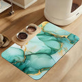 Green Marble Pet Feeding Mat for Floors–Christmas Stocking Absorbent Quick Dry by LUTASER