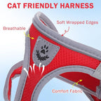 SCENEREAL Cat Harness and Leash Set Escape Proof, Adjustable Soft Air Mesh - Image 2