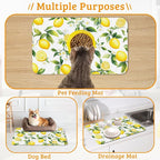 Lemon Feeding Mat, Non-Slip Rubber Backing Mat, Cat Dog Accessories Supplies - Image 7