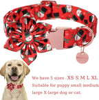 Christmas Dog Collar with Flower, Christmas Flower Collar - Image 2