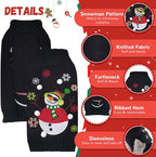 Christmas Dog Sweaters Xmas Pet Outfit Clothes Cute Black Snowman Costume Puppy - Image 4