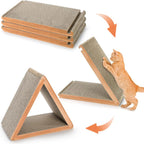 Nicunom 3-Sided Vertical Cat Scratching Post, Cat Scratcher Foldable, Triangle - Image 3