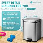 6L Outdoor and Indoor Pet Waste Container, Stainless Steel Can. Lid Opens - Image 7