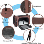Soft Sided Carrier for Small Medium Cats Dogs, Removable Pad Collapsible Travel - Image 3
