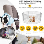 FDW 30 Inch Dog Pen 8 Panel Dog Playpen Indoor Outdoor Metal Puppy Pet Fence - Image 3