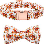 Dog Collar - Thanksgiving Turkey Bowtie Gift Soft Bow Collar by BoboRainbow