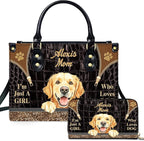 Personalized Pet Mom Leather Handbag – Custom Name Dog Cat Photo Purse by Encycom