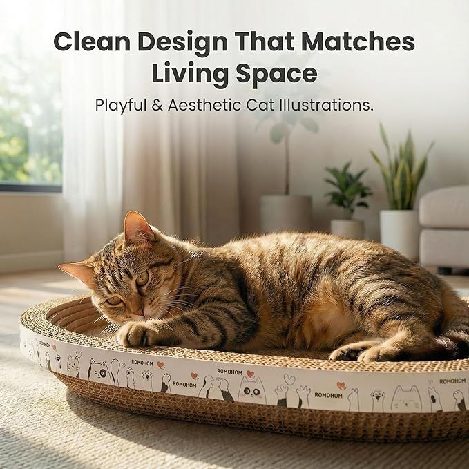 3Pack Extra Large Versatile Cardboard cat Scratcher & Lounger bed, High-Density - Image 6