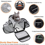 TSA Airline Approved Soft Sided Pet Carrier Top Loading 4 Side Expandable Large - Image 4