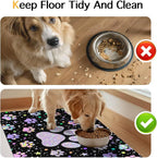 Pet Feedings Mats 20x12 inch Glitter Paw Print Pet Bowl Placemat Non Slip Mat - Image 8