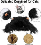 Onmygogo Lion Mane Wig for Cats and Dogs, Funny Pet Cat Costumes for Halloween - Image 3